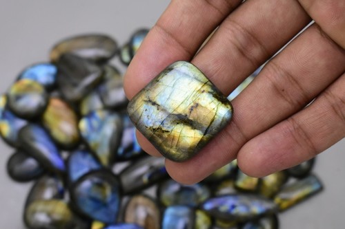 Big Size Wholesale Labradorite Cabochon Natural Flashy Labradorite Gemstone V56 - Picture 10 of 12