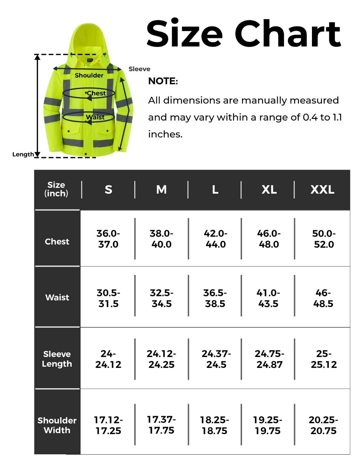 Men Waterproof Safety Rain Jacket Visibility Reflective Safety Raincoat Hooded image 7