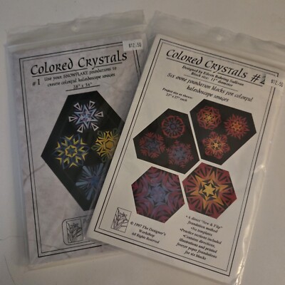 Quilt Block Snowflakes Pattern COLORED CRYSTALS  By Designer's Workshop Lot of 2