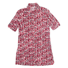 BIAGGINI Donna Camicia Abito Rosso Crazy Manica Corta Lunghezza Al Ginocchio M