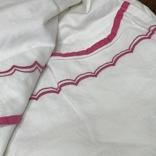 Pottery Barn Kids Crib Bed Skirt Pink Dust Ruffle Cotton 52x28x11 Baby Girl