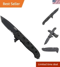 M16-14ZLEK Folding Knife with Liner Lock: AUS 8 Triple Point Serrations Blade...