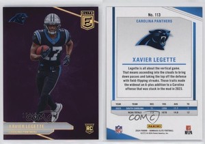 2024 Panini Donruss Elite Rookies Purple /49 Xavier Legette #113 Rookie RC