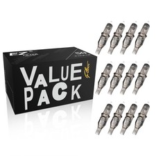 EZ Tattoo Cartridge Needles Assorted 50Pcs 10 Bugpin-7/9/11/13/15M1C, silver