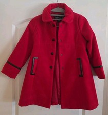 Rothschild Girls Red Snap Front Dress Coat Peacoat Size 6 X