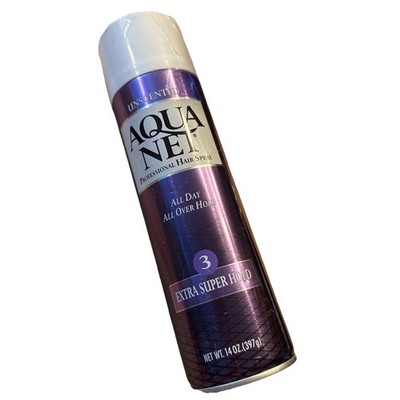 Aqua Net Extra Super Hold 3 Unscented All Day Hairspray 14oz Big 80 s Hair Full