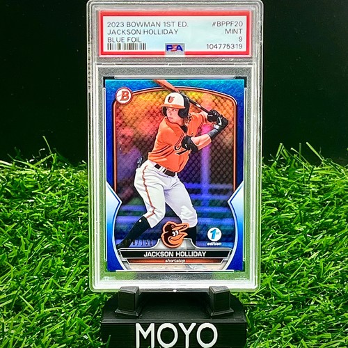 2023 Bowman 1st Edition Jackson Holliday Blue Foil #/150 Prospect RC PSA Orioles