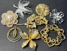 Vintage & Modern Brooch Lot - 8 Unmarked Brooches - Costume Jewelry