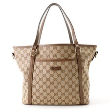 GUCCI GG Borsa tote in tela GG tela/pelle beige/marrone 388929