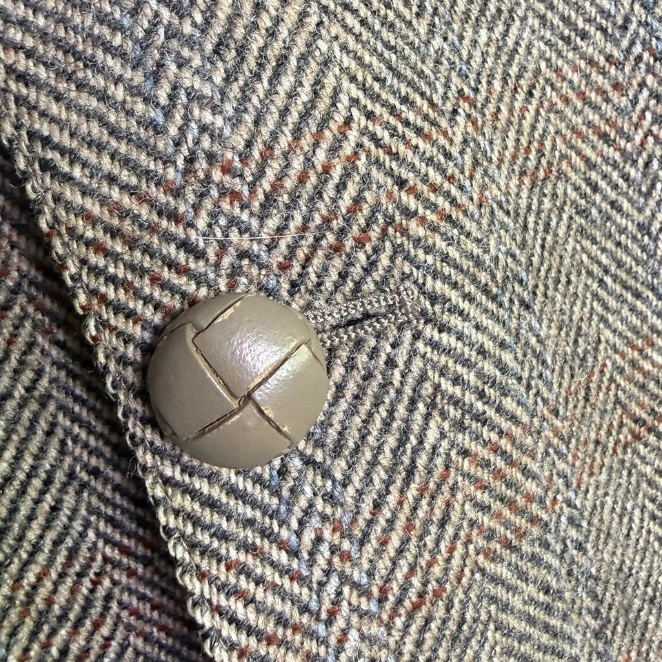 Blazer Abrigo Deportivo Vintage Años 80 Jaeger Gran Bretaña Lana Espiga Tweed 50R EU Foto 3 de 4