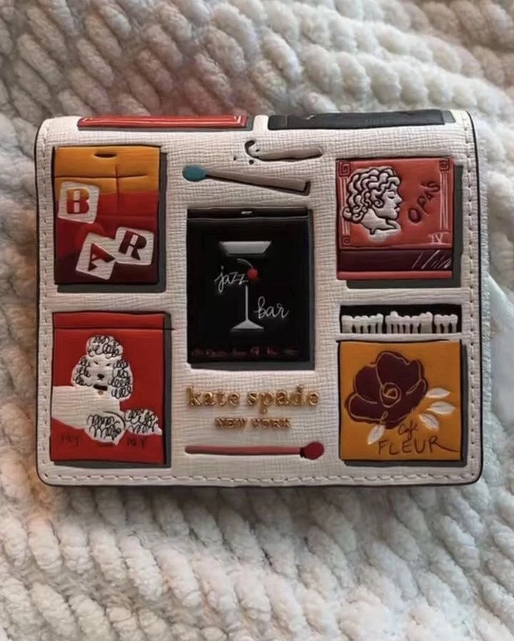 Cartera Kate Spade Morgan Matchbox Matchbook Matchbook pequeña plegable KD119 NUEVA CON ETIQUETAS NUEVA Foto 2 de 4