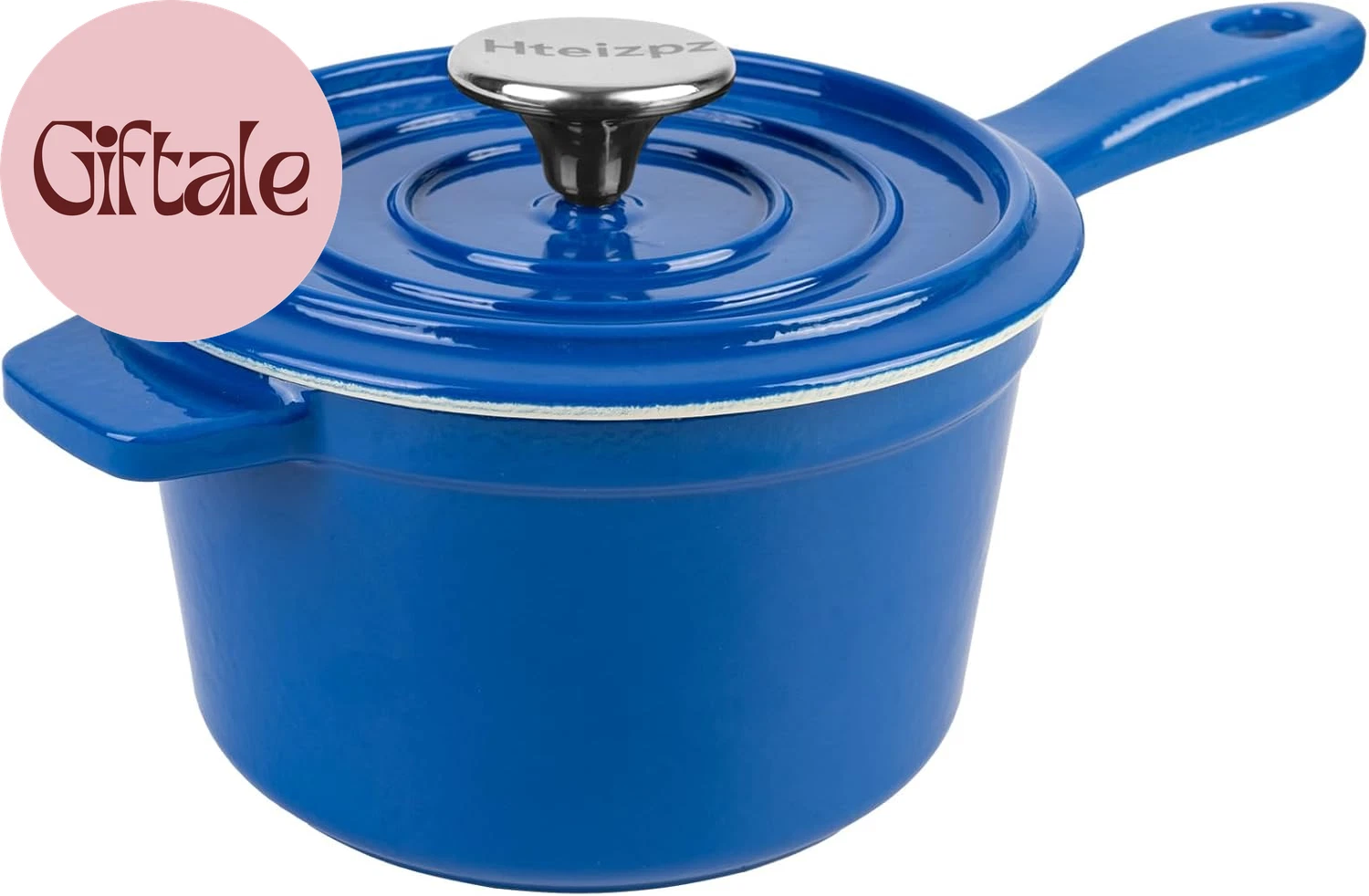 Enameled Cast Iron Sauce Pan with Lid, 1.7 Quart Saucepan with Lid, Small Dutch