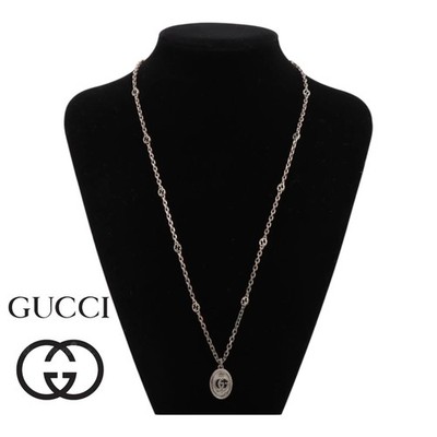GUCCI Marmont Double G Halskette 925 Sterling Silber Anhänger Kette echt IT 