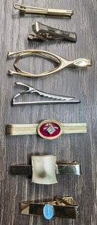 Lot of 7 Vintage Neck Tie Clips Clip Lot Swank Lex Let Anson Others NO RESERVE