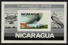 Nicaragua 75th Anniversary of First Zeppelin Flight MS Imperforated 1977 MNH