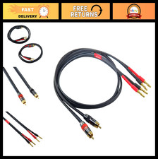 12AWG Banana Plug to RCA Speaker Cable - 6FT, 2-Pack, High-Quality Audio Cables