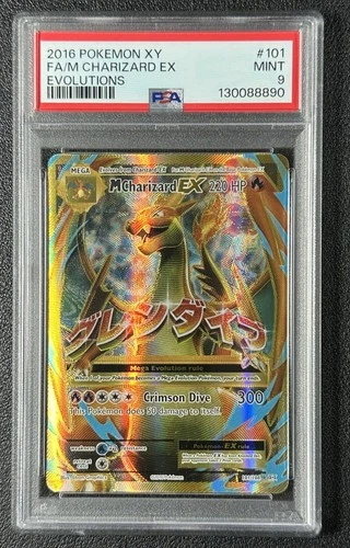 M CHARIZARD EX PSA 9 2016 POKEMON XY EVOLUTIONS #101/108 FA FULL ART 8890