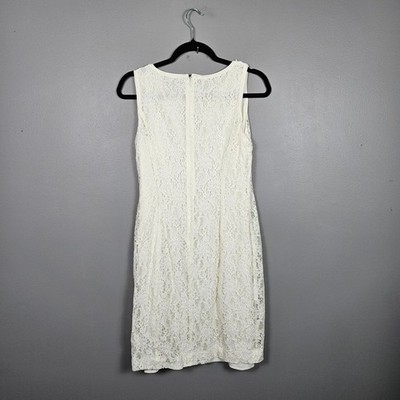 Lauren Ralph Lauren Womens 6 Sheath Dress Sleeveless Floral Lace Elegant  Ivory | eBay