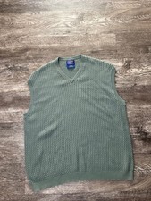 Pendleton Men's Cable Knit Sweater Vest Sage Green V Neck Cotton Preppy XL