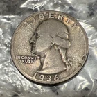 1936-S Washington Quarter Silver 25C San Francisco Circulated US Coin