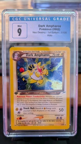 Dark Ampharos (1st Edition) graded CGC 9 for sale on eBay