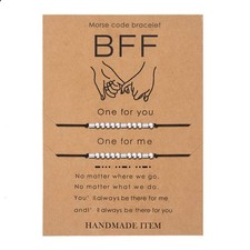 BFF Morse Code Bracelet, Best Friend Matching Gifts for 2 Couples, Secret Messag