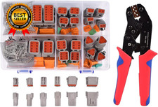 174Pcs 12 Kits DT Connector Kit with Ratcheting Wire Crimper for Deutsch
