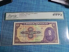 🇨🇴 Colombia 1 pesos oro P-398  7 August 1953  banknote 100625-3