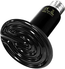 HealSmart Reptile Heat Lamp 100W Ceramic Emitter, No 100 Watts, Black