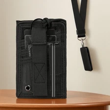 Tactical ID Card Holder Hook&Loop Patch Badge Holder Organizer with Neck Lanyard