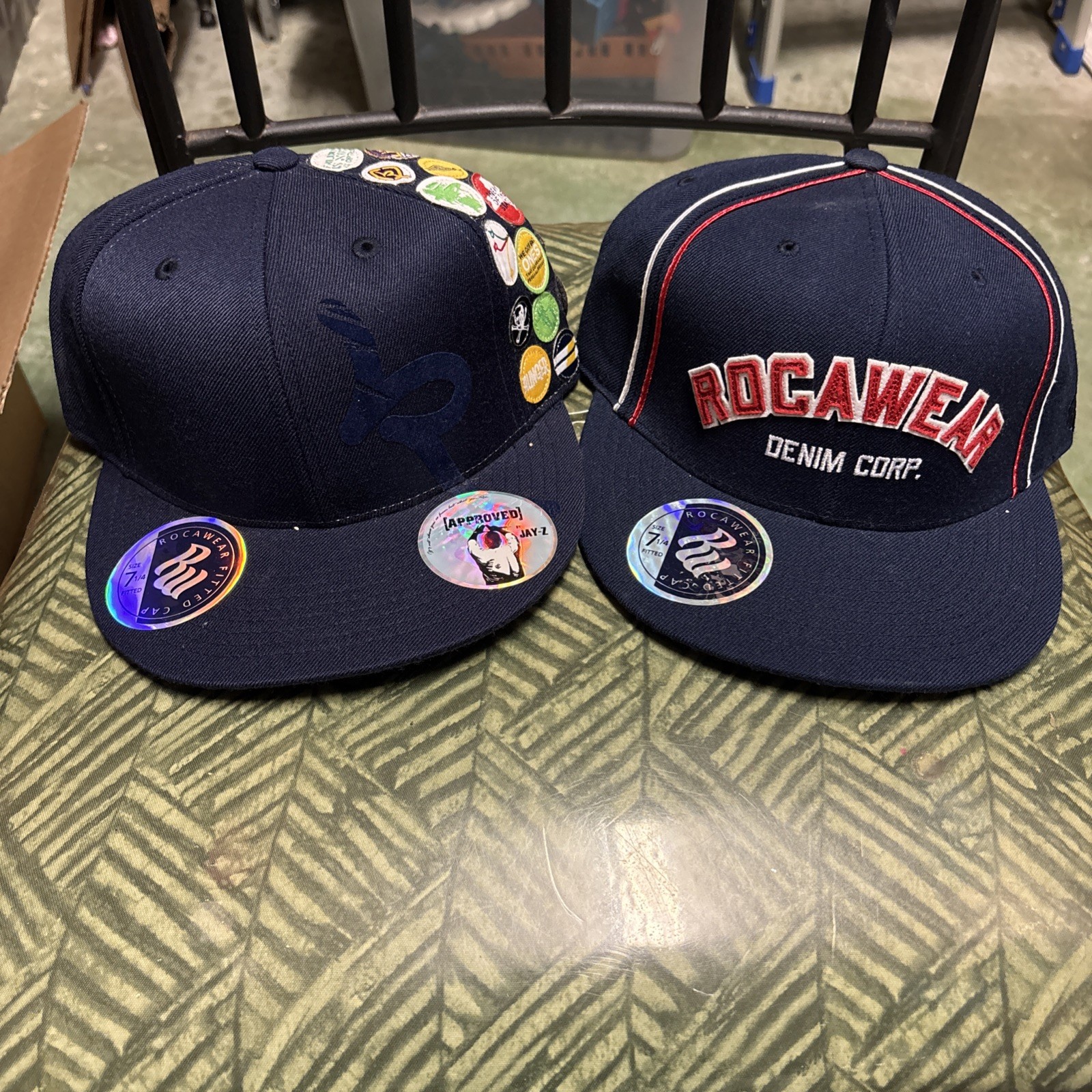 Vtg 2 Rocawear Fitted Caps Hat Size 7 1/4 Y2K Hip Hop Streetwear New