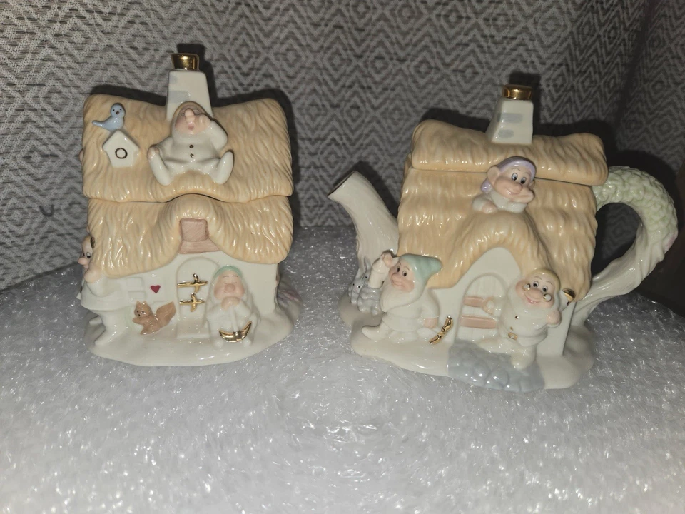 Lenox Seven Dwarfs Cottage Teapot & Sugar Set NO BOX - Image 1 of 1