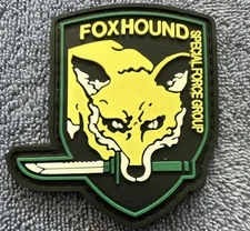 FOXHOUND SPECIAL FORCES GROUP METAL GEAR 2x3 PVC Morale Patch Hook Backing New