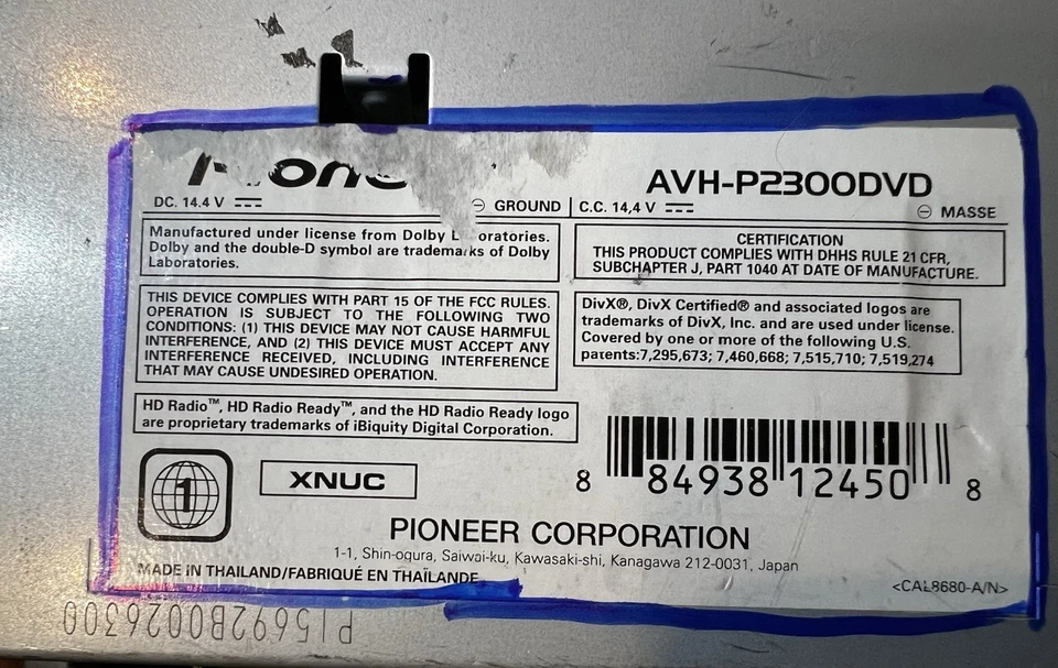 PIONEER AVH-P2300DVD TOUCHSCREEN CD DVD PLAYER RADIO STEREO: TESTED - Image 2 of 4