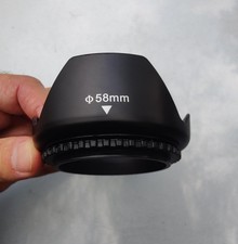 58mm LENS HOOD Black - Ships From Pennsylvania Tulip Flower Style