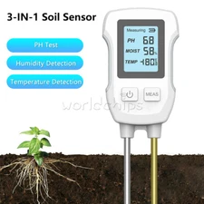 3 in 1 Soil PH Tester LCD Screen Soil Temperature Humidity Meter Garden Planting