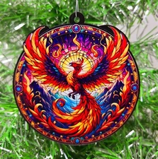 Phoenix Bird Ornament - Phoenix Rising from the Ashes Christmas Ornament