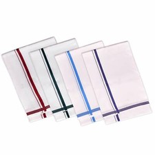 Quality Men's Cotton White Dhoti With Colored Border Size-2 meters Pack of 4 US