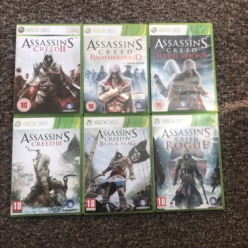 Assassin's Creed 6 Game Bundle (Xbox 360 PAL) Black Flag, Rogue, Revelations VGC