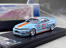 ED Fuji 1:64 Blue Gulf Skyline GTR R34 Z-Tune Sports Model Diecast Collect Car