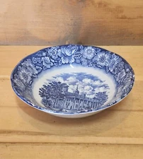 1 Liberty Blue Staffordshire Ironstone Cereal Bowl w Mount Vernon Scene. 6-1/2"W