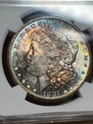 1881 S Morgan Silver Dollar NGC MS 64 Monster Rainbow Toning Double Sided