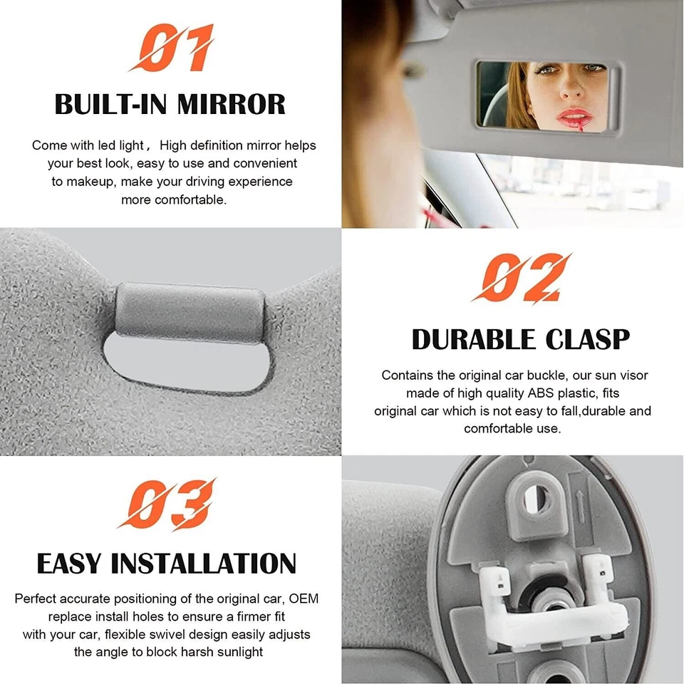 PARASOL LATERAL DERECHO PASSENG CON ESPEJO GRIS PARASOL PARA TOYOTA VENZA 2009-2016 Foto 4 de 4