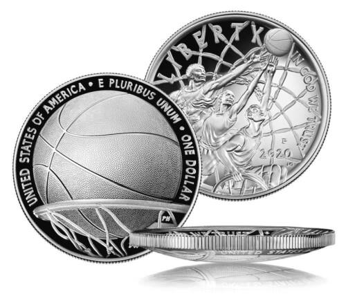 Basketball Silver Proof Dollar 2 Coin Set (U.S Mint/Canada Mint) - Picture 2 of 3
