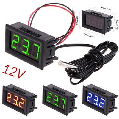mini Thermometer Temperatur Anzeige mit Fühler Digital 1m Kabel LCD Thermometer