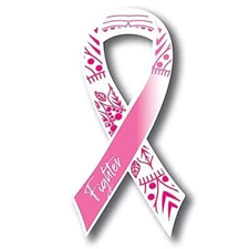 Magnet Me Up Breast Cancer Awareness Pink Mandala Fighter Ribbon Magnet Decal