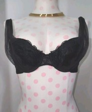 Vintage Victoria's Secret Gold Label Black Lace  Tulle Bra 41320-Size 34A - EXC