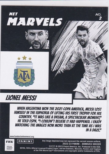 LIONEL MESSI Donruss NET MARVELS Soccer FIFA Card INTER-MIAMI ARGENTINA PSG! - Picture 2 of 2