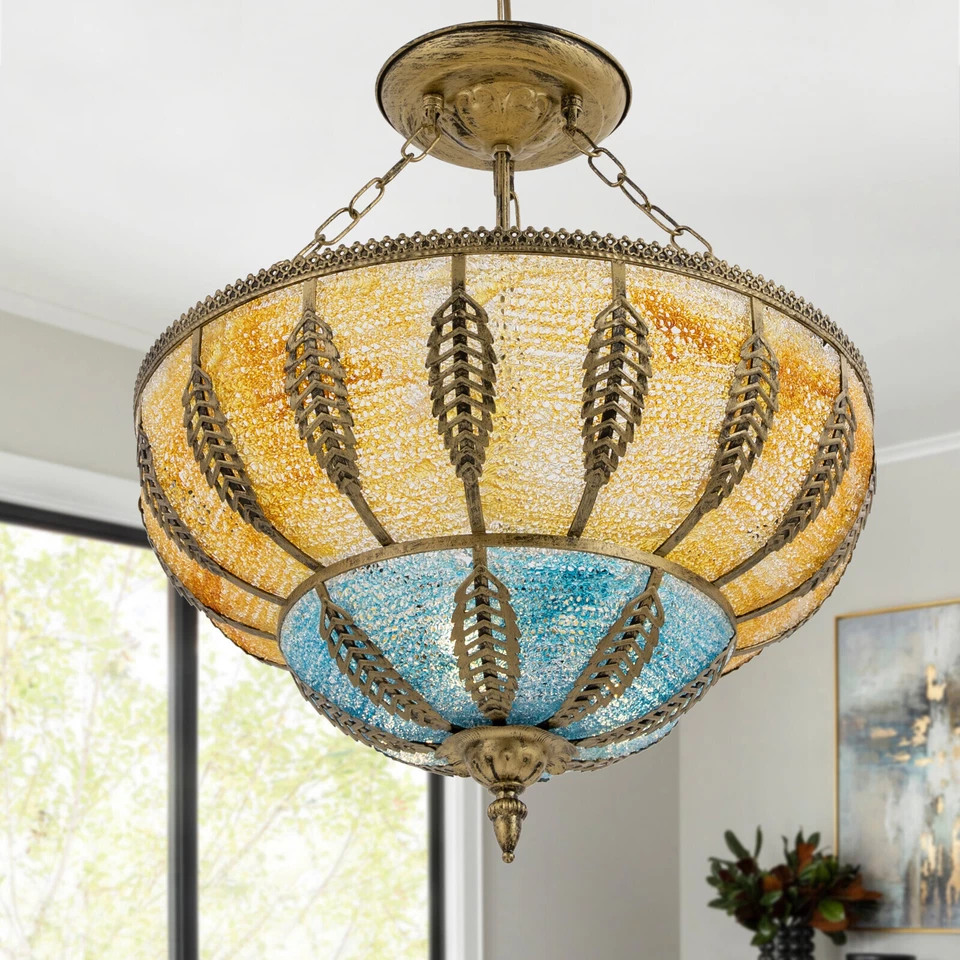 Lámpara de techo antigua bohemia colgante retro lámpara de techo exótica E27 Foto 3 de 4