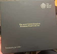 The 2016 UK Premium Proof Coin Set The Royal Mint Treasure For Life *Rare*